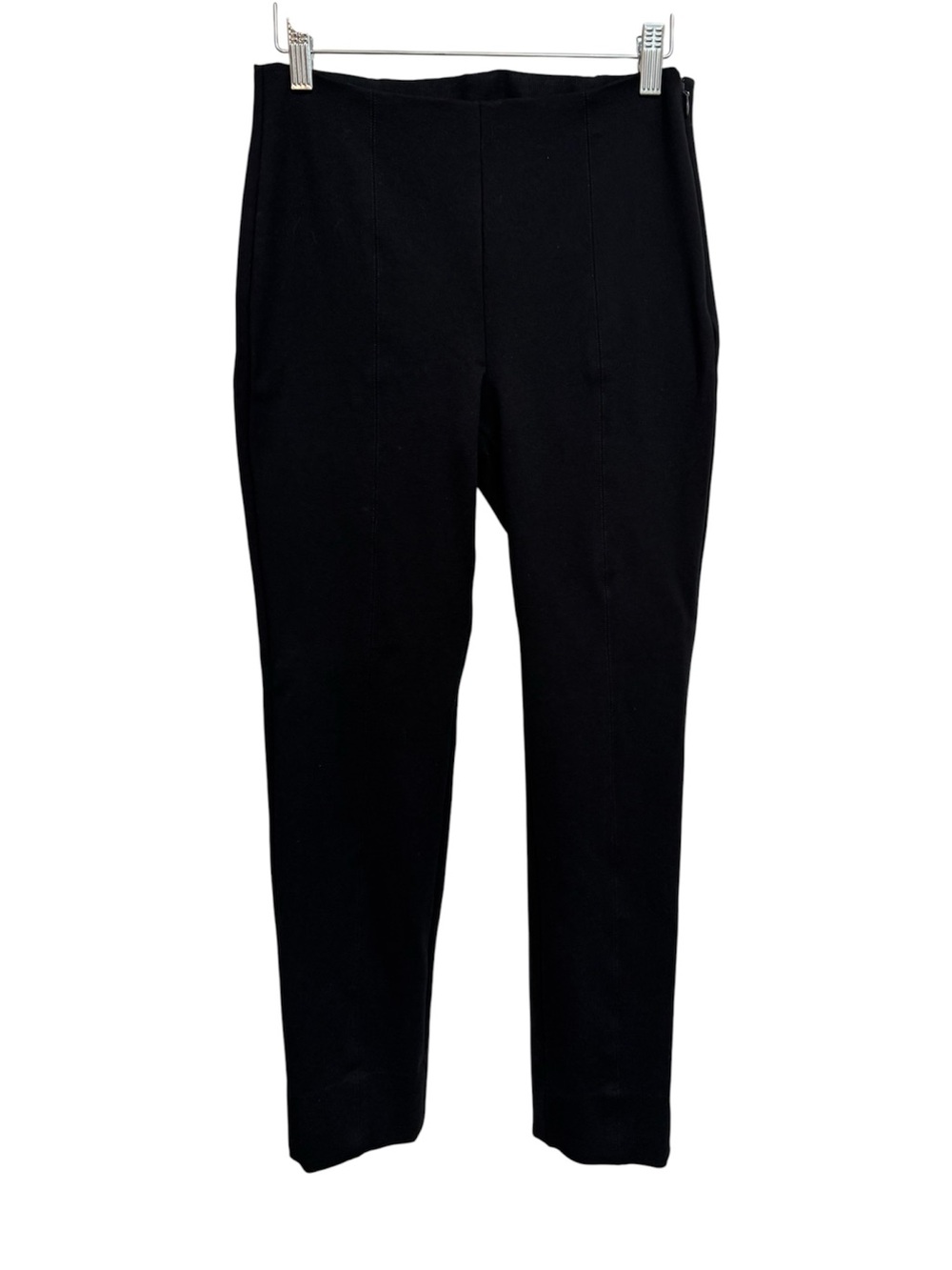 Quince Ultra Stretch Ponte Pintuck Ankle Pants Women Medium Black Dressy Office